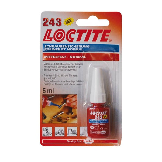 Asigurator filete, rezistenta medie Loctite 243, 5 ml