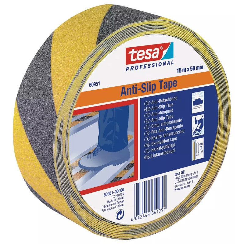 TESA BANDA ANTIALUNECARE 15M 50MM GALBEN/NEGRU