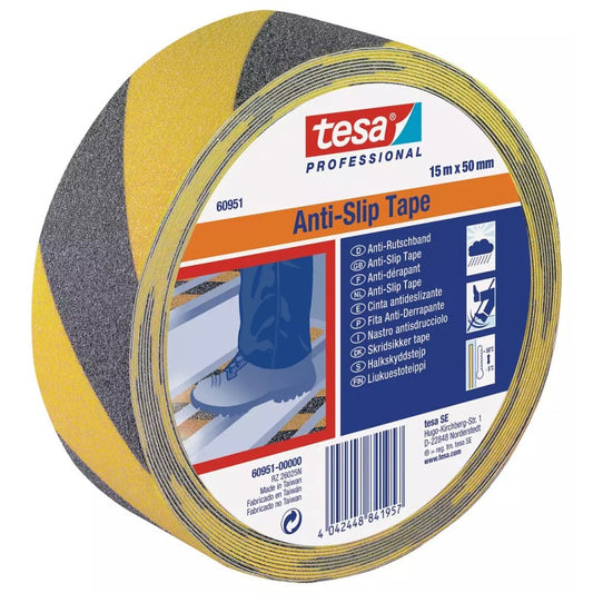 TESA BANDA ANTIALUNECARE 15M 50MM GALBEN/NEGRU