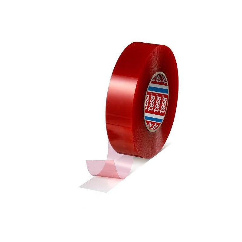 TESA BANDA DUBLU ADEZIVA 50M 50MM LIN ROSU